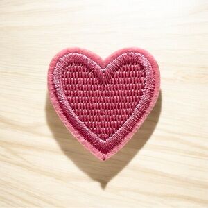 Pink Heart Embroidered Patch